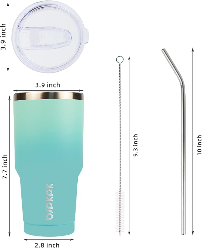 BJPKPK 30 oz Tumbler with Lid and Straw, Insulated Stainless Steel Cup | Double - Image 3
