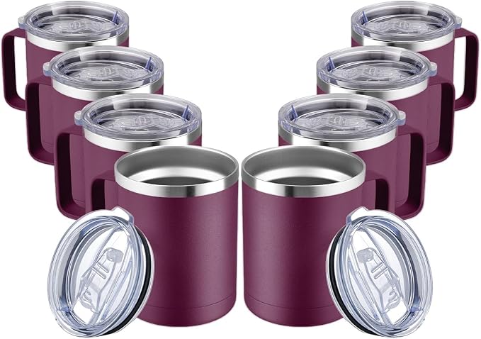 MEWAY 12oz Coffee Mug With Handle and Sliding Lid, Stainless Steel Travel by MEWAY