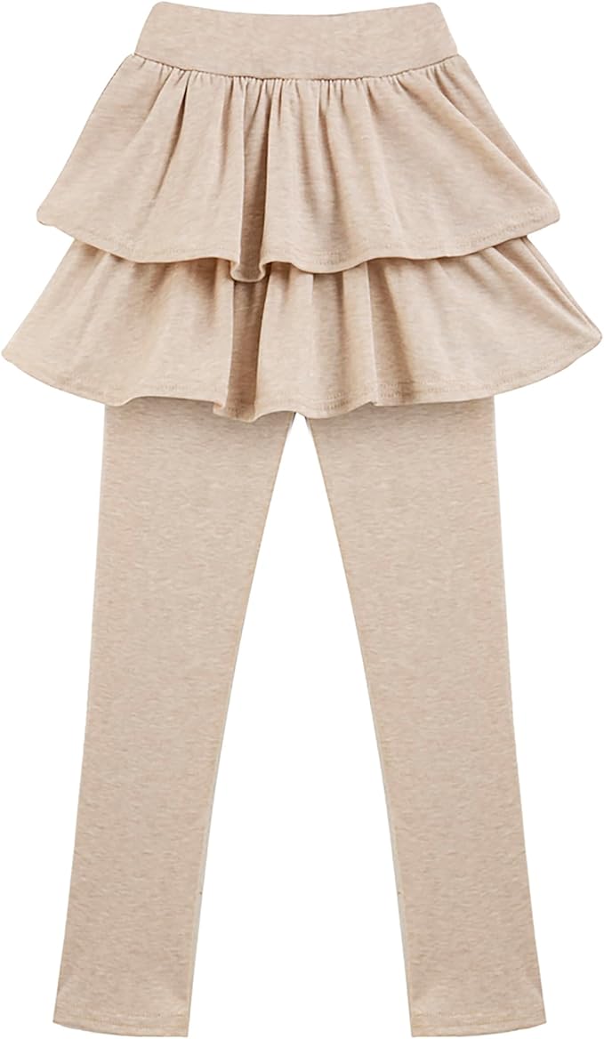 Girls School Uniform Pants Leggings with Skirts Stretch Warm Jegging 4-12 Years