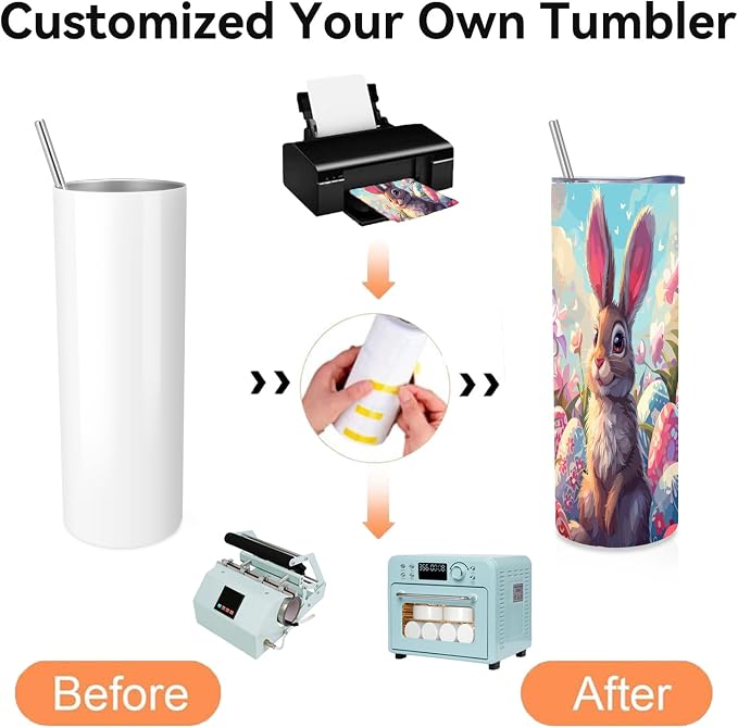 Volhoply 12 Pack Skinny Sublimation Tumblers - Image 6