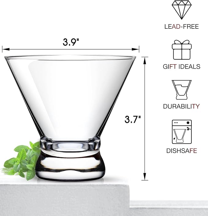 Martini Glasses Set of 12, 8oz Coupe Cocktail Glasses - Image 6