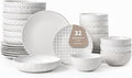 FOBENTA 32-Piece Luxury Dinnerware Set, Complete Plates and Bowls Set by FOBENTA