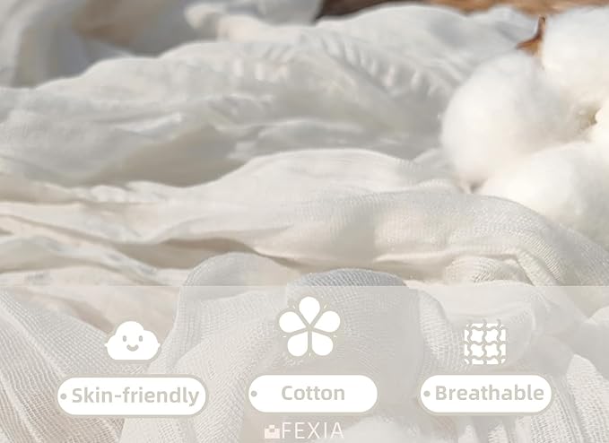 10Pcs White Cheesecloth Table Runner Wedding Bridal Boho Decorations | 35x120 - Image 4