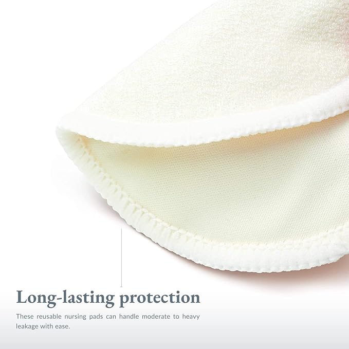 Ameda Washable Nursing Pads | 2 Pairs (4 Count) | Organic Nursing Pads | Breastfeeding Supplies | Reusable Breast Pads for Leaking Milk | Breastfeeding Pads | Viscose from Bamboo