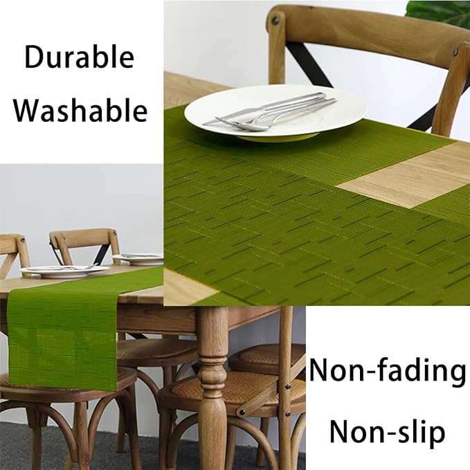 PIGCHCY Placemats Set of 8 Washable Durable Place Mats Vinyl Heat Resistant - Image 5