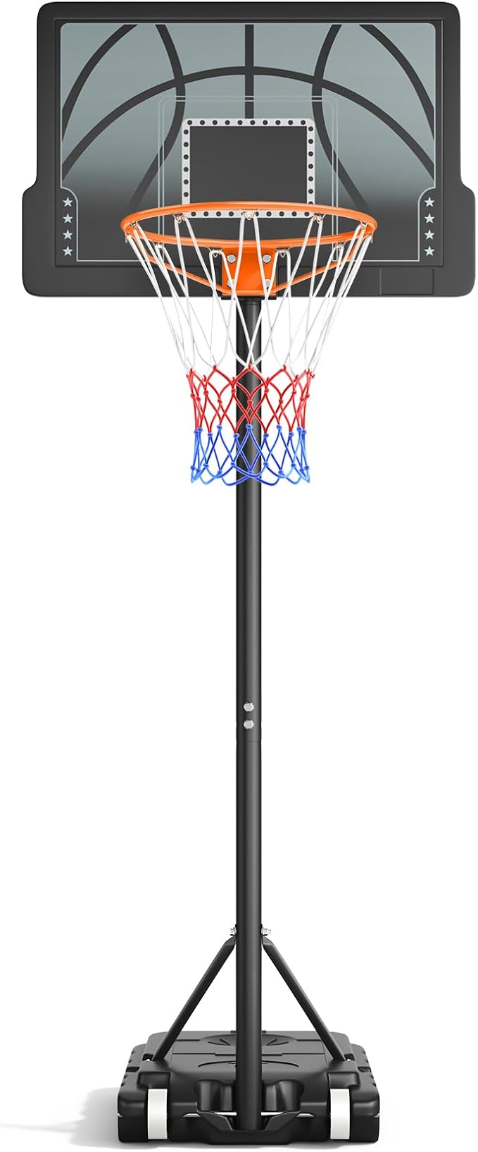 Kids Basketball Hoop, 3.6-7 FT Height Easy Adjustable, Portable Basketball Hoop Outdoor Indoor for Kids/Teens/Youth, 30" Backboard