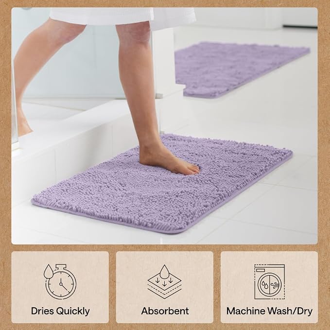 GORILLA GRIP Bath Rug Mat 30x20, Thick Soft Absorbent Chenille, Quick Dry - Image 7