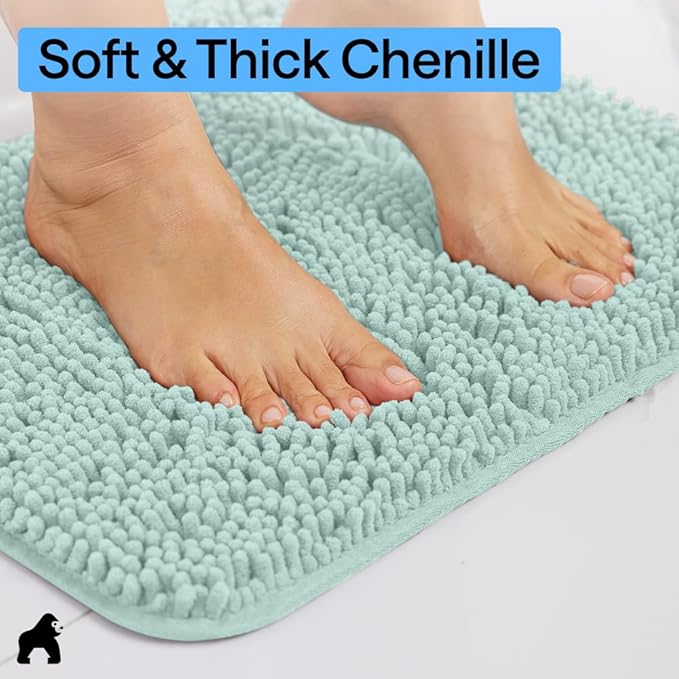 GORILLA GRIP Bath Rug Mat 44x26, Soft Absorbent Chenille, Quick Dry Microfiber - Image 4
