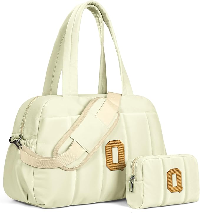 Duffle Bag for Travel Women, Travel Bags，Monogram Gifts-Initial Overnight Bag with Wet Pocket，Lightweight Weekender Bags Personalized Gym Tote with Makeup Pouch