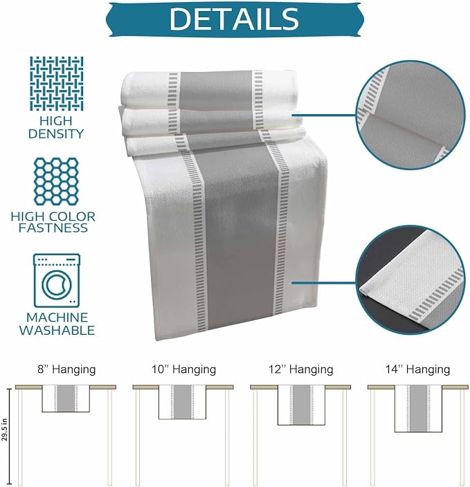 Grey Table Runners Stripes Table Runner Dresser Farmhouse Scarves 70 inches Long - Image 7