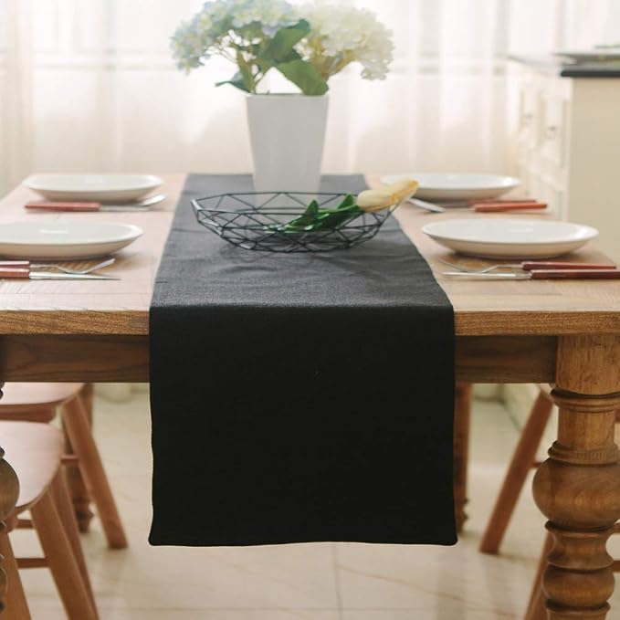 2 Piece Fabric in 1 Dinning Table Runner 12 x 72 Inches Farmhouse Kitchen by NATUS+WEAVER