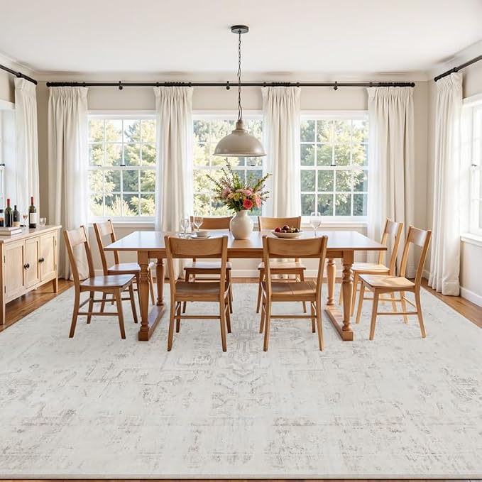 6x9 Area Rugs for Living Room: Vintage Boho Neutral Washable Rug Indoor Soft - Image 9