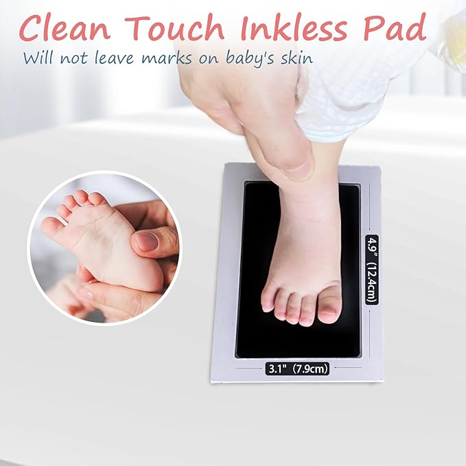 Inkless Baby Hand and Footprint Kit,Clean Touch Ink Pad for Baby Footprint Kit,No Mess Dog Paw Print Kit,DIY Footprint Ink for Baby Keepsake Gifts for Boys and Girls