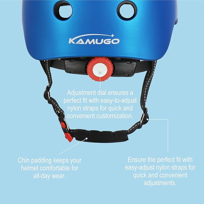 KAMUGO Kids Bike Helmet Set, Toddler Helmet for Ages 2-8 Boys Girls with Sports Protective Gear Set Knee Elbow Wrist Pads for Skateboard Cycling Scooter Rollerblading