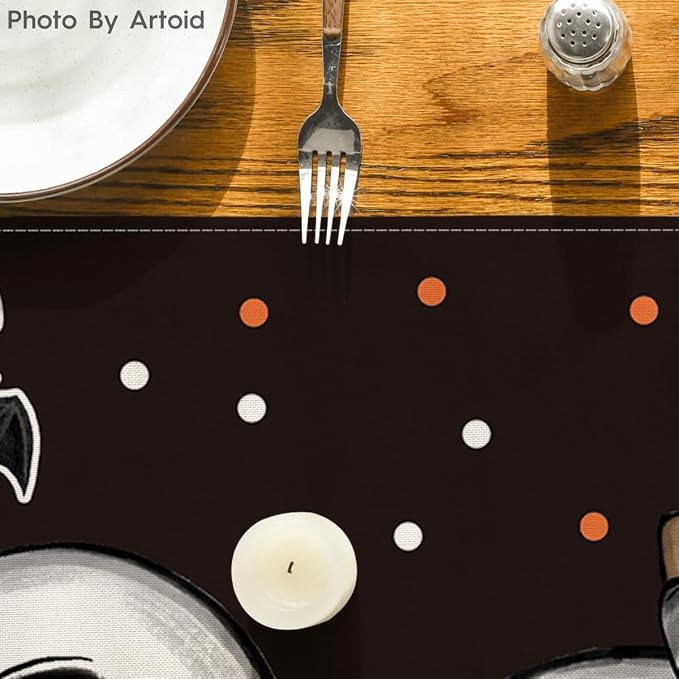 Artoid Mode 210 GSM Halloween Table Runner 13x60 Inch Home Party Decor | Polka - Image 7