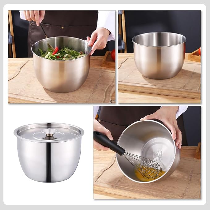 Yardwe 3 Quart Stainless Steel Egg Mixing Bowl - Image 2