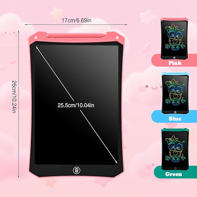 EooCoo Toddler Drawing Toys, 3 Pack 10" LCD Writing Tablet Learning Toys for Kids, Mess Free Coloring Used for Travel Games, Toddler Boo Basket Stuffers, Girls Boys Gifts for 3 4 5 6 7 Years Old