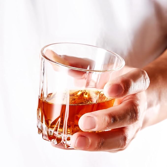 GLASKEY Whiskey Glasses Set of 4, Lead-Free Crystal Old Fashioned Glass - Image 5