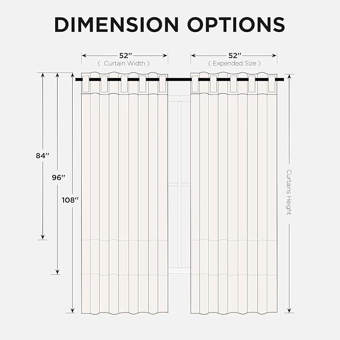 Joydeco 72 Inch 60% Blackout White Curtains 2 Panels, Elegant Semi Sheer Curtains for Bedroom, Thermal Insulated Black Out Drapes for Living Room, Rod Pocket Back Tab Drapes(W52 x L72 Inch,Pure White)