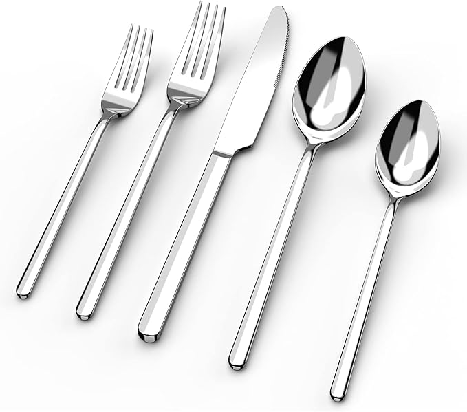 Silverware Set, 20 Piece Flatware Cutlery Set by KINGSTONE