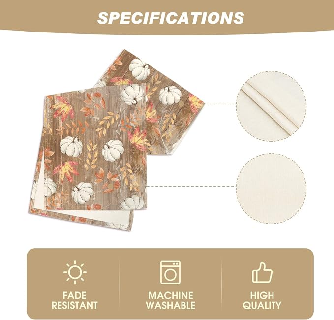 Artoid Mode 210 GSM Fall Table Runner 13x60 Inch Home Party Decor | Pumpkins - Image 5