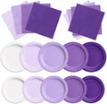 CMUSKO Lavender Party Supplies-60Pcs Purple Plates and Napkins Kit Gradient by CMUSKO