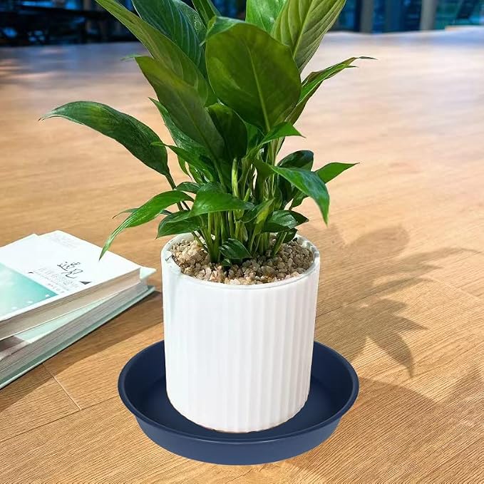 6 Pack of 8 inch Plant Saucer Blue, Plastic Plant Water Tray 8 inch Round - Image 4