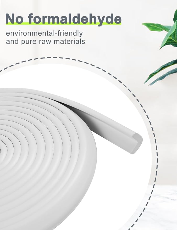 Foam Corner Protector Edge and Corner Guard, with 12.5 feet Length Foam Safety Bumpers, Baby Proofing Safety Table Corner Protectors (White 12.5ft)