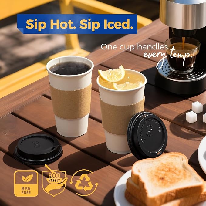 Fit Meal Prep 50 Pack 16 oz Disposable Coffee Cups - Image 5