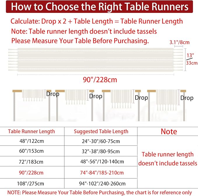 Rustic Boho Table Runner, Linen Table Runner, Farmhouse Table Runners 90 Inches - Image 5