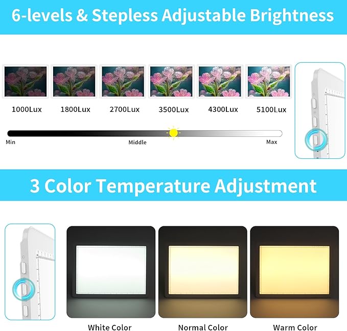 Phylosal Rechargeable A3 LED Light Pad with Built-in Stand, Magnetic Tracing Light Box for Drawing, Diamond Art Light Board with Side Button, Super Bright Light Table for Diamond Painting, Sketching