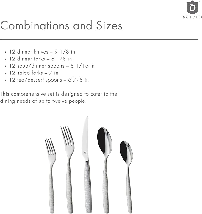 Engraved Silverware Set for 12 | 18/10 Stainless Steel Flatware - Image 7