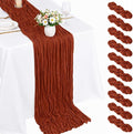 10 Pack Terracotta Cheesecloth Table Runner 22 x 120 Inch Boho Table Runner | by Fwxdbwyl
