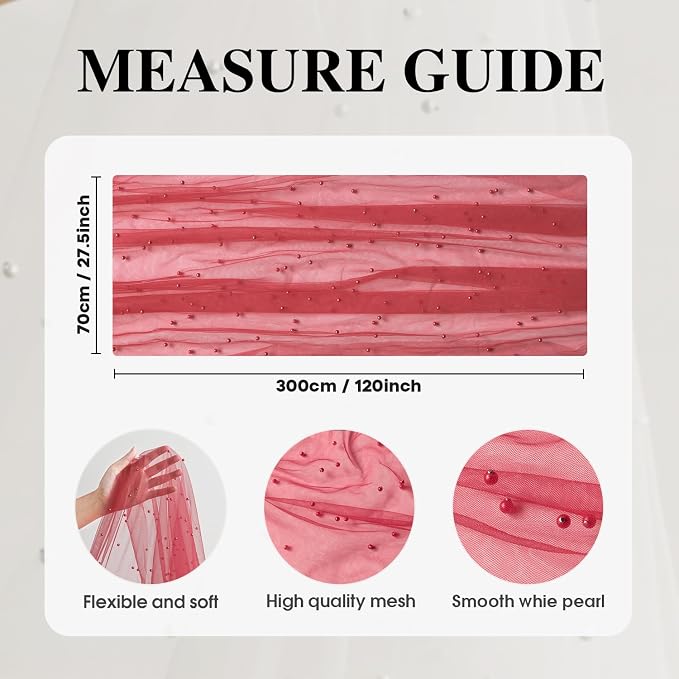 Artoid Mode Pearl Red Gauze Table Runner 59x120 Inch, Seasonal Sheer Kitchen - Image 4