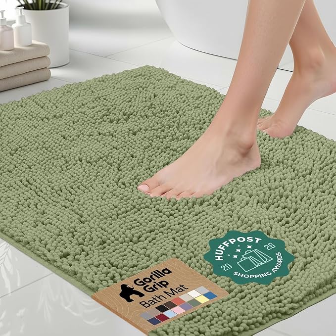 GORILLA GRIP Bath Rug Mat 60x17, Soft Absorbent Chenille, Quick Dry Microfiber by Unknown