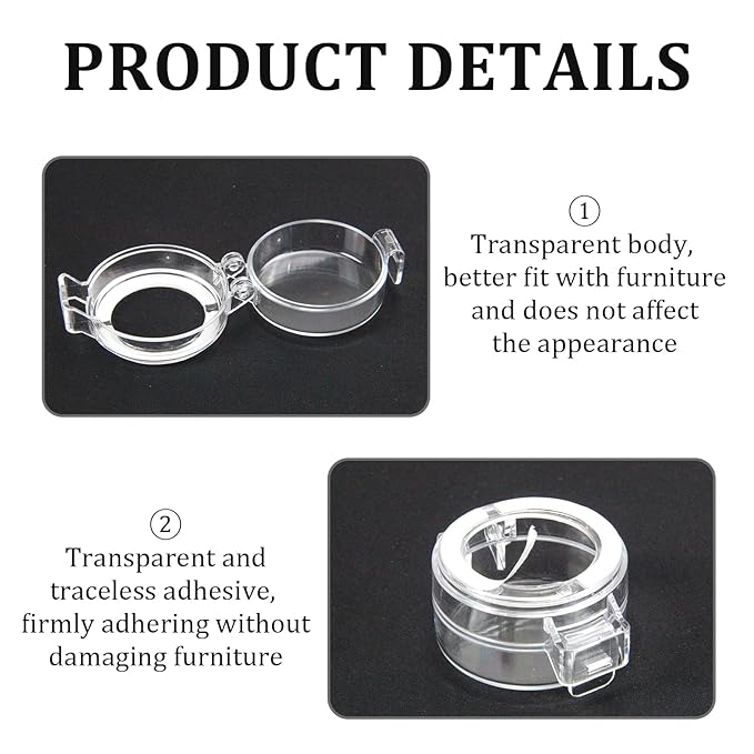 2 Pack Deadbolt Child Safety Lock Cover - Child Proof Deadbolt Cover & Door Knob Protector, Deadbolt Lock Cover for Kids, Prevents Accidental Locking (Fits Standard Locks) (Transparent)