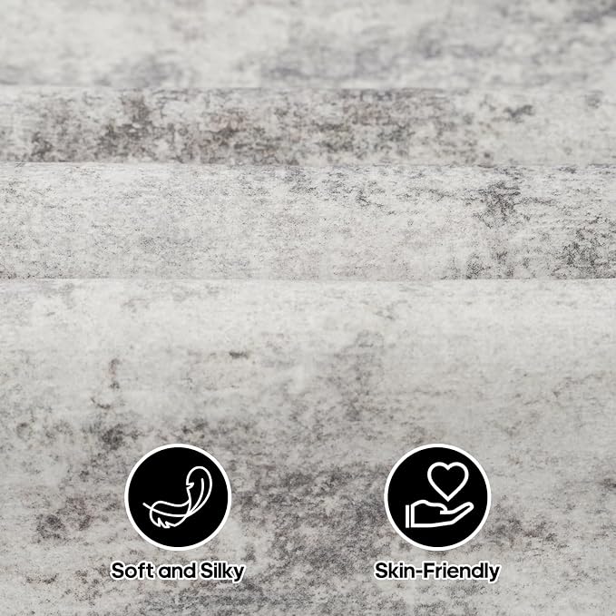Grey Abstract 3x8 Washable Hallway Runner Rug | Non Slip Low Pile Soft Carpet - Image 7