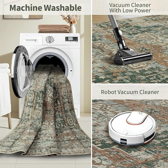 Rugxara 8x10 Area Rugs for Living Room Bedroom, Large Washable Rug, Non Slip & - Image 7