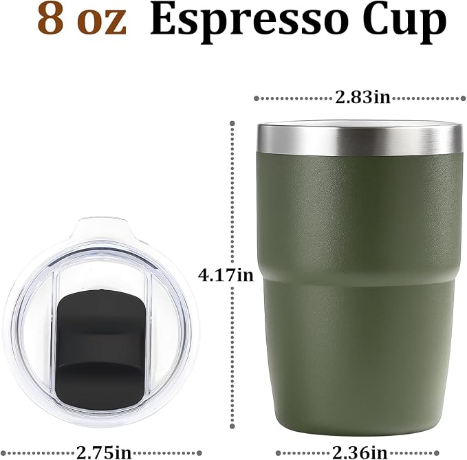 Zenbo 8 oz Stackable Espresso/Coffee Cups - Image 3