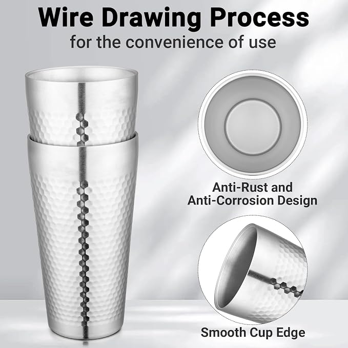 Beasea Stainless Steel Cups 19 oz, 8 Pack Large 18.6oz 550ml Stainless Steel - Image 3