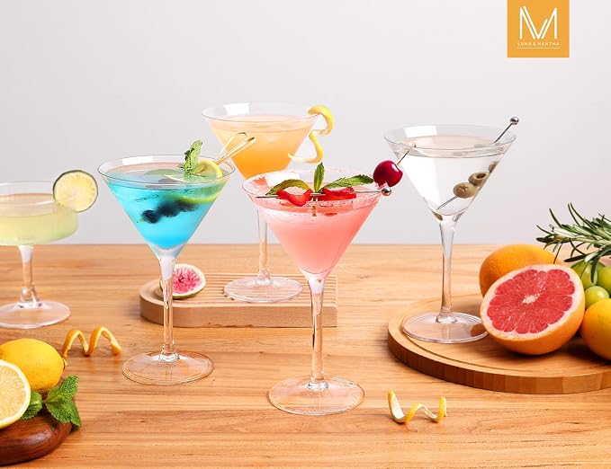Martini Glasses Set of 4, 9oz Coupe Cocktail Glasses - Image 6