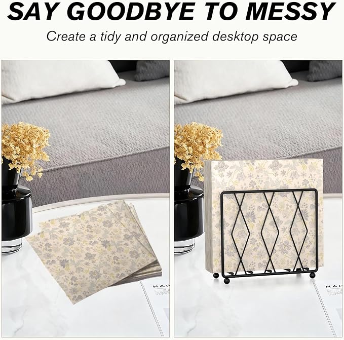 Napkin Holder for Table, 2 Pack Modern Metal Napkin Holders for Paper Napkins & - Image 4