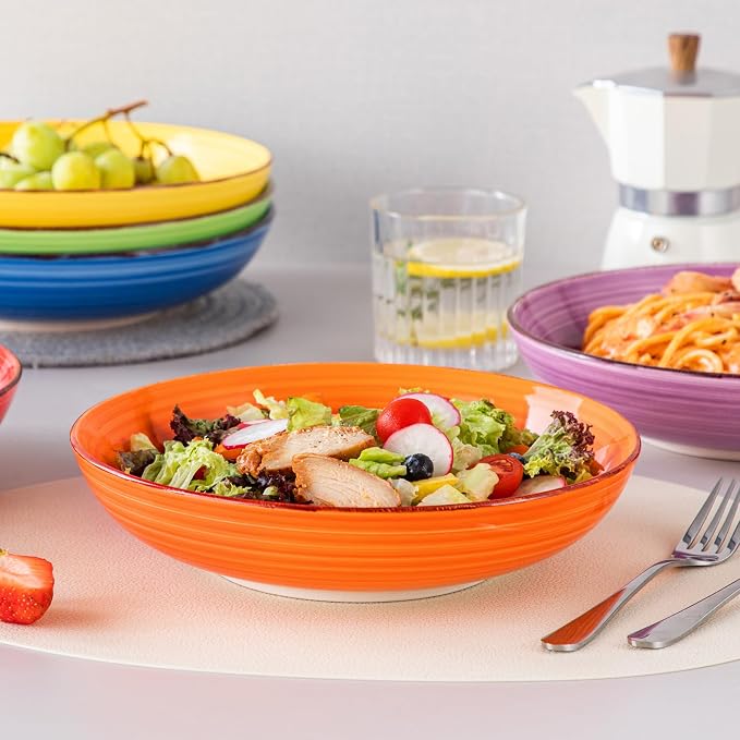 vancasso Bonita Pasta Bowls Set of 6, 50oz Large Salad Bowls - Image 5