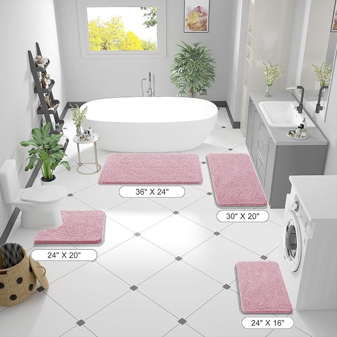OLANLY Bathroom Rugs 30x20, Extra Soft Absorbent Chenille Bath Rugs, Rubber - Image 8