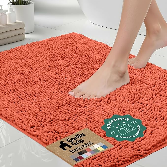 GORILLA GRIP Bath Rug Mat 60x24, Thick Soft Absorbent Chenille, Quick Dry by Unknown