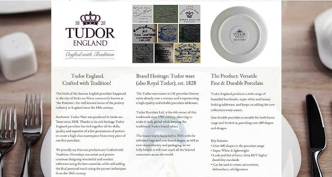 Tudor Royal 16-Piece Round Porcelain Dinnerware Set, Service - Image 9