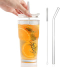 Glass Cups with Lids and Straws – 20oz Glass Tumbler with Straw and Lid by Salpae
