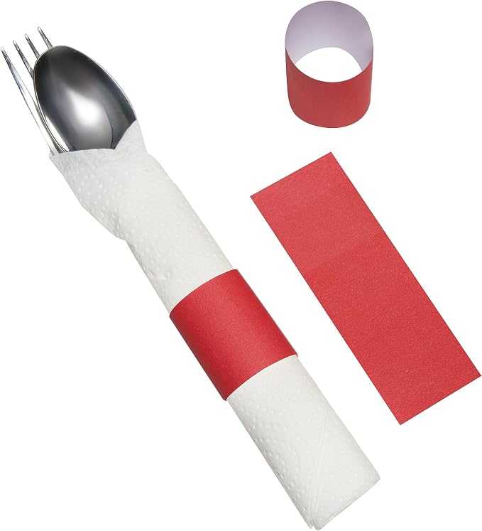 Germiwipe Paper Napkin Band Box of 500, Napkin Rings Self Adhesive, Family - Image 7