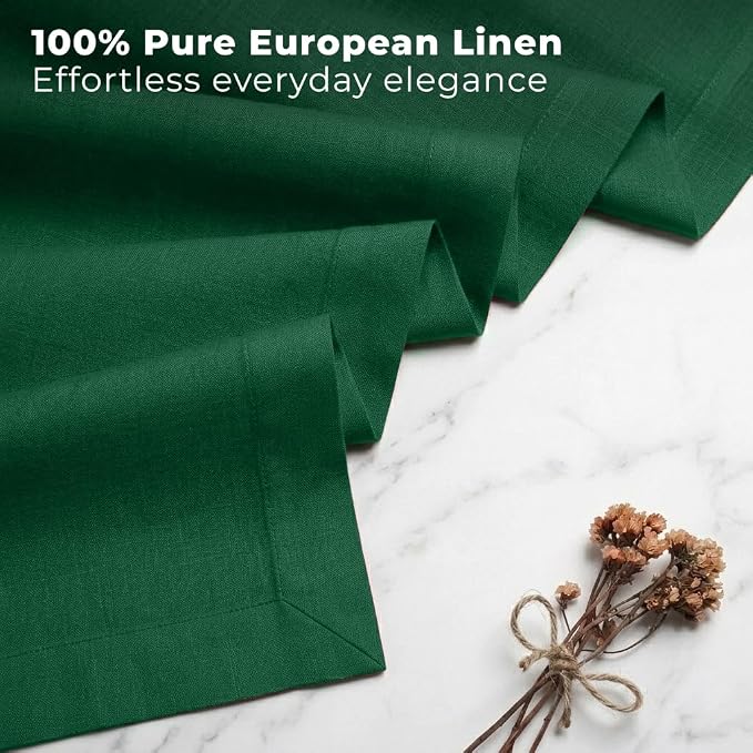 Classic Linen™ by D'Moksha Eden Green Table Runner 144 Inches Long, 100% Pure - Image 2
