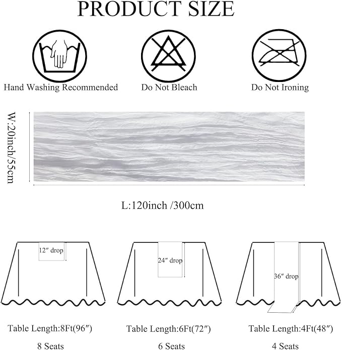 6Pack White Cheesecloth Table Runner 20 x 120 inch Gauze Table Runner | White - Image 3